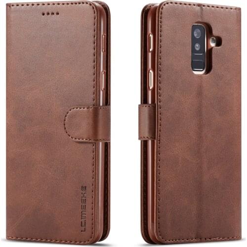 AZNS Case for Samsung Galaxy A6 magnetic attraction PU Leather Case for Samsung Galaxy A6 Plus A6+ 2018 Holster Wallet Case