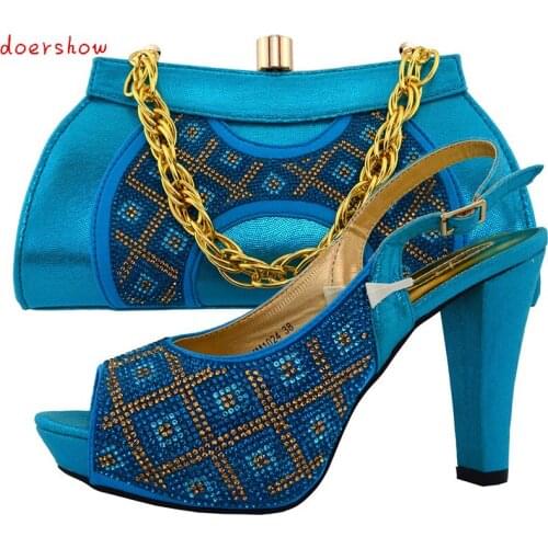 Doershow Fashion Italian Shoes With Matching Bags For Party, High Quality Shoes And Bags Set for Wedding(Szie:38 or 43) PUW1-41