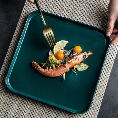 European-style household square ceramic dinner set plates and dishes pizza steak fried rice dish breakfast plate sushi plate