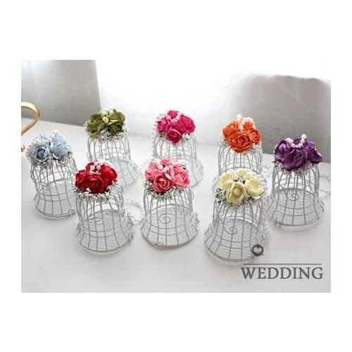 EMS 100 pieces White Bird Cage Wedding Favor Gift Box Favors 7*7*10 cm Decorations Birdcage Candy Box storage case