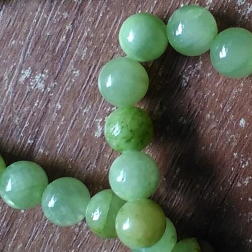 FLTMRH Natural Stone Flower Green Jades Beads Round Loose Beads For Jewelry Making DIY Bracelets Necklace 15'Strand 4/6/8/10