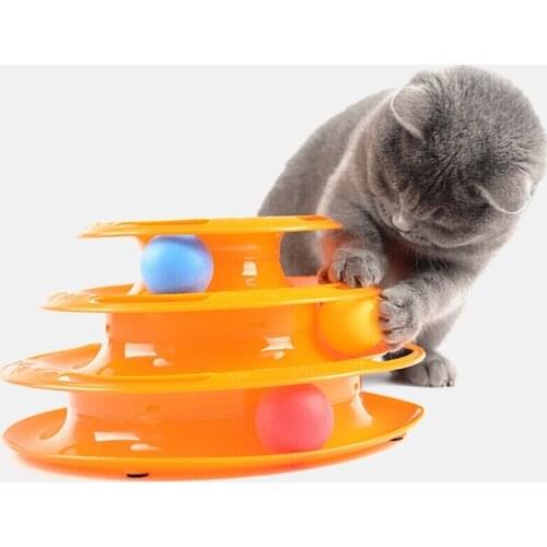 Happynip Toy For Cats Games Cat Toy Ball Kat Speelgoed Windmill Cat Toy Tower Tracks Disc Interacitve Training Kitten Jouet