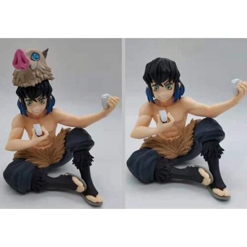 Anime Toys Demon Slayer Blade Q Version Mouthira Inosuke Hashibira Inosuke Rice Ball Sitting Doll Boxed Figure