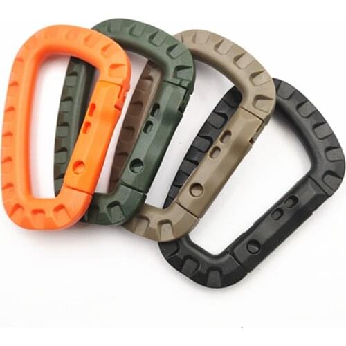 High Quality Plastic D-Shape Carabiner Utility Tactical Backpack Hanging Bag Key Rings Buckle Outdoor Hiking Camping Accessories