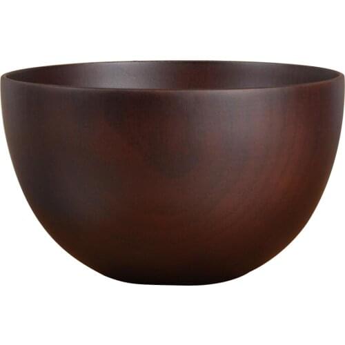 Natural Wood Round Bowl Handmade Craft Tableware Fruit Rice Bowl Kitchen