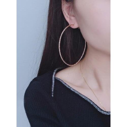 BLIJERY New Personality Big Hoop Earrings Brincos Shiny Starry Round Circle Earrings for Women Jewelry Gift Boucles d'oreill