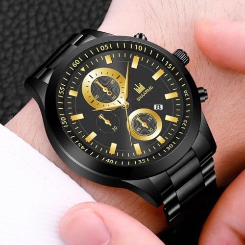 80% Hot Sales!! Wristwatch Big Dial Stainless Steel Alloy Men Steel Strap Simple Wristwatch for Gifts