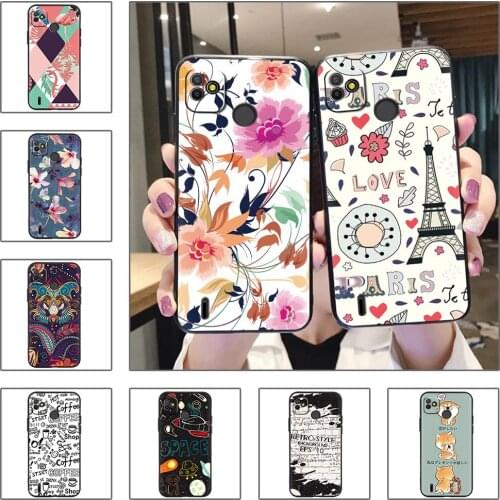 Fashion Design Black Case Phone Case For Tecno POP5 Fashion For Woman Glitter TPU Cover For Man
