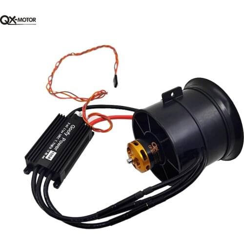 QX-Motor 70mm EDF and 100A esc12-Blade Multi-Blade Fan Brushless Motor 2200KV 6S For RC Airplane Model Drone Accessories