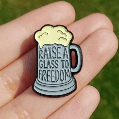 Cartoon Anime Raise a Glass to Freedom Enamel Brooch Pin Backpack Hat Bag Collar Lapel Pins Badges Fashion Jewelry Accessories