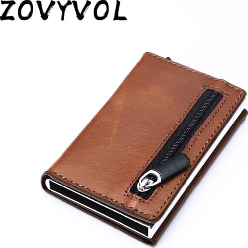 ZOVYVOL Rfid Smart Wallet Credit Card Holder Metal Thin Slim Men Wallets Pass secret pop up minimalist wallet small black purse