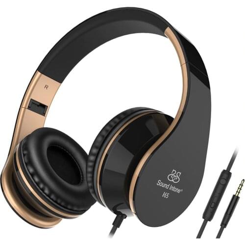 I65 Headphones with Microphone Deep Bass Wired Headphone Foldable Headset Support Volume Control For iphone samsung PC mp3