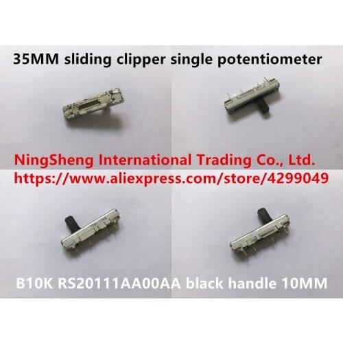 Original new 100% 35MM sliding clipper single potentiometer B10K RS20111AA00AA black handle 10MM (SWITCH)