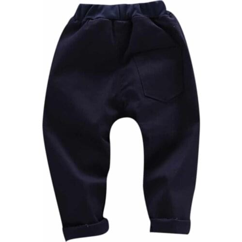 Autumn Baby Boys Trousers Cotton Solid Print Pants Casual Trousers Toddler Clothes Bottoms