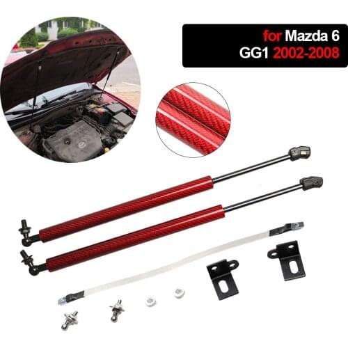For Mazda 6 Atenza GG1 2002-2008 Front Hood Bonnet Modify Carbon Fiber Gas Struts Lift Support Shock Damper Absorber Styling
