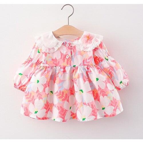 Baby Girl Dress Kids Large Lapel Flower Tutu Dress Birthday Party Princess Dress Toddler Spring Autumn Clothing 0 1 2 3 4 Years