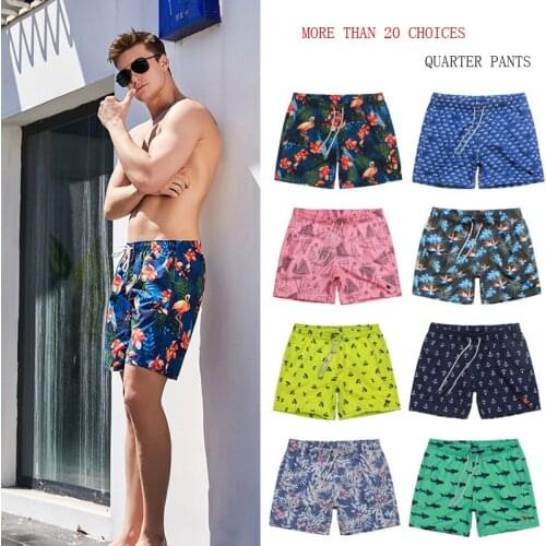 Beach Pants Mens Quick-drying Loose Shorts 2021 Summer New Fashion Plus Size Printed Mesh Lining Breathable Casual Sweatpants