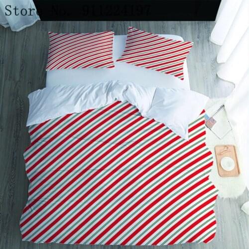 Red Stripes Printing Duvet Cover 2/3pcs High Quality Bedspread Single Double Queen King Size Red Quilt Cover Home Textile