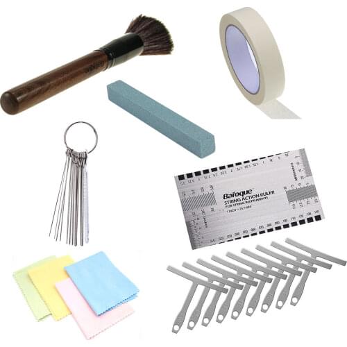 Portable Guitar Tools Anti Scratch Cleaning Repairing Polishing Nut Slotting File Measuring Ruler Cloth Brush Accessories