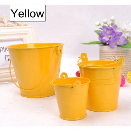Colorful Metal Buckets(12cm*10.5cm*8cm) Rustic Wedding Classic Vineyard Wedding chair floor Hang decoration gift candy buckets