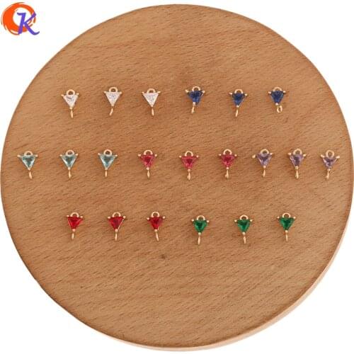 Cordial Design 100Pcs 6*8MM Jewelry Accessories/Crystal Jewelry Connectors/Geometry Shape/DIY Making/Hand Made/Earring Findings