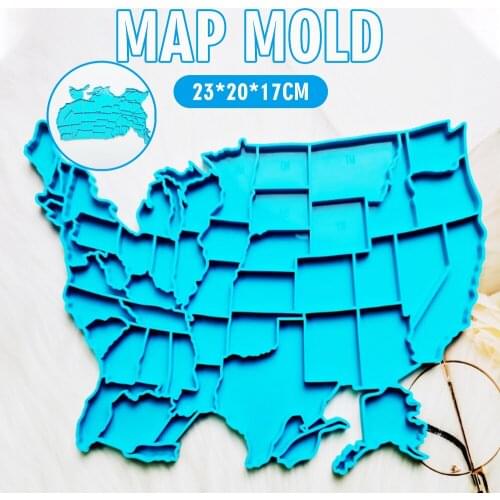 Silicone Keychain Mould Chocolate Fondant Mold USA Map Shape Mold Jewelry Resin Epoxy Casting Tool DIY Craft Pendant Accessories