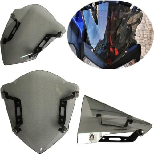 Motorcycle Double Bubble Windshield WindScreen Screen For Yamaha MT-07 FZ-07 2018 2019 2020 MT 07 FZ 07 Smoke Black