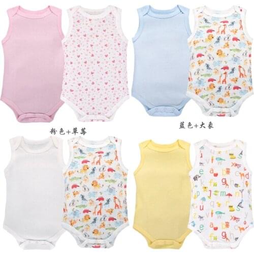 Y473 Summer cool baby clothes body clothing summer new Ultra thin cotton mesh baby clothes baby Animal printing 2pcs/set
