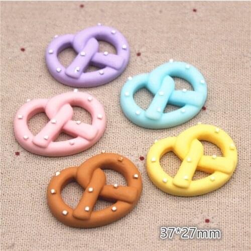 10pcs Cute New Resin Girly Heart Bow Donut Flatback Cabochon DIY Hair Clip Jewelry/Craft Decoration,37*27mm