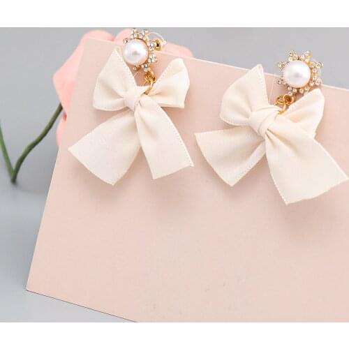 New Design Fashion Black White Ribbon Braided Earrings Crystal Tassel Drop Earrings Women Jewelry for Summer Dress