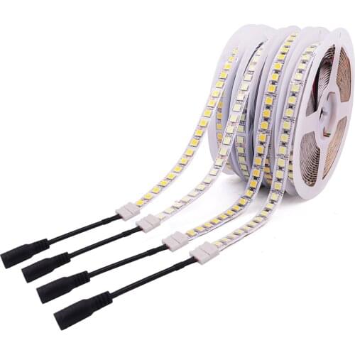 12V 5050 RGB LED Strip 120Led/m Flexible Tape Stripe Ribbon with DC Connector String Light for Home Decoration White/Warm White