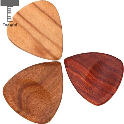 3pcs CHACATE PRETO/OLIVE Wood Grain Guitar Pick Plectrum for Acoustic Electric Guitar Uke Heart Shaped