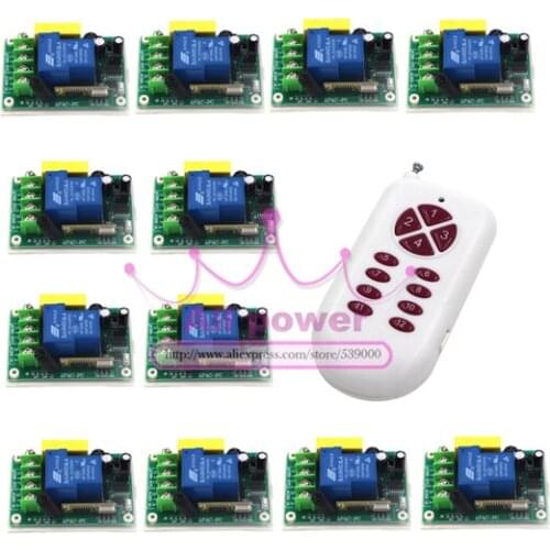 500M High Power AC 220V 30A 1CH Wireless RF Remote Control Switch 30A 1Transmitter &12Receiver For Water Pump Home Appliances