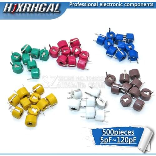 500pcs JML06-1 6mm 5PF 10PF 20PF 30PF 40PF 50PF 60PF 70PF 120PF trimmer Adjustable capacitor 20P 30P 40P 50P 60P 70P hjxrhgal