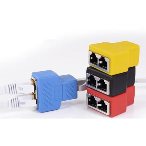 1 To 2 RJ45 Coupling Lan Extension Ethernet Network Cable RJ45 Female Splitter Connector For Laptop Docking Stations Adapter