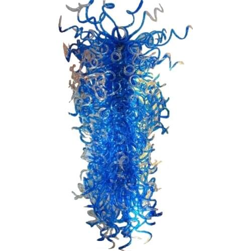 American Pendant Lamps Blue LED Hand Blown Murano Glass Chandeliers Light China Supplier Home Art Decoration Custom 72 Inches