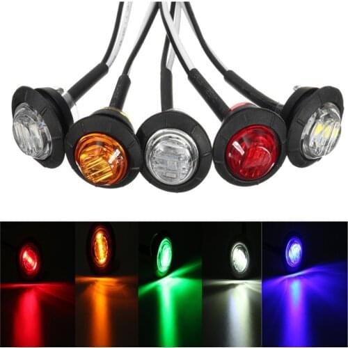 12V Car Truck Trailer Mini Small Round LED Bullet Button Side Marker Lights Signal Lamp Waterproof
