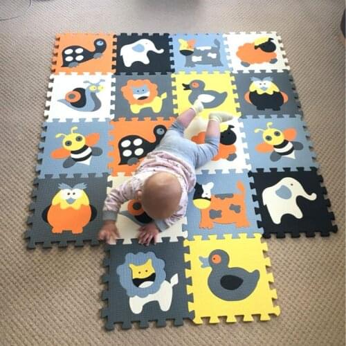 MEIQICOOL 18 PCS/SET baby play mat cartoon eva foam puzzle mat children jigsaw educational playmat digits play mats infant tiles