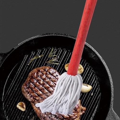 Oiling Mop Food-grade Professional Red Wood Handle Barbecue Sauce Oil Brush for BBQ Baking Oil Brushes BBQ Utensil Oil Tool