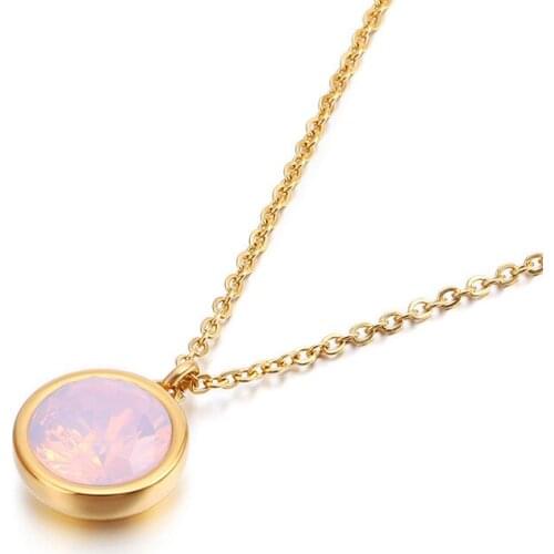 Boutique Titanium Steel Korean Temperament Round Pendant Necklace Female Clavicle Chain Short Korean Wild