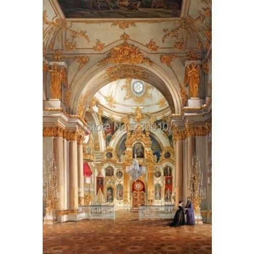 Classical Religious portrait canvas printings oil painting church building oil painting printed on canvas unframed picture