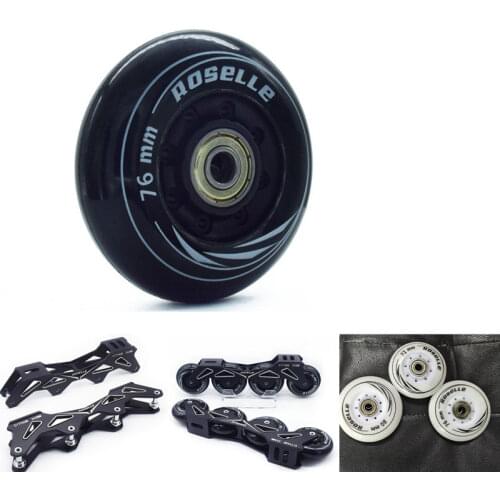 ROSELLE 80mm 76mm 72mm Inline Skates Wheels 90A Skating wheel tire for SEBA FSK Slalom Slide Ruedas ABEC7 bearing spacer 4pcs