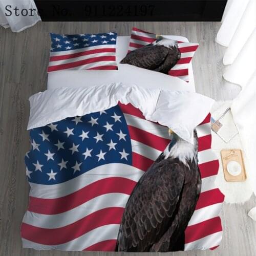 American Eagle Bedding Set Kids Bedroom Bed Cover Set Home Warm Single Double King Bed 3PCS Quilt Cover Animal Duvet Cover