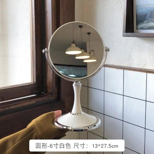 Small Mirror Desktop Desktop Cosmetic Mirror Portable Large Dormitory Double-Sided Vanity Mirror Household Small