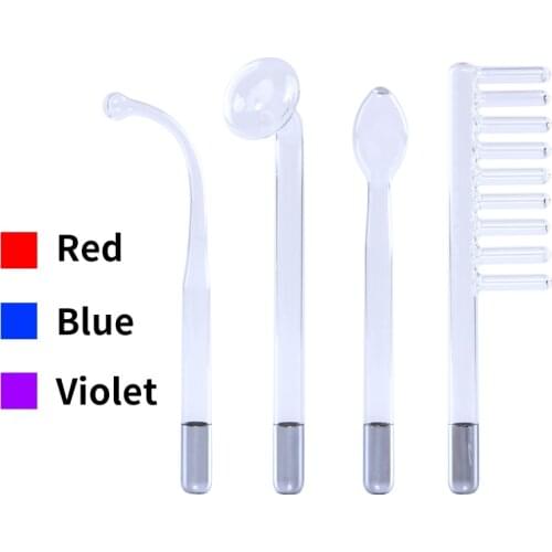 DARSONVAL 4Pcs High Frequency Facial Mushroom Electrode Nozzle Attachment Tubes Face Massager Purple Light Face Skin Care Device