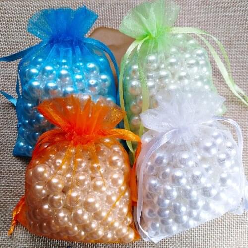 500pcs Jewelry Bag 7x9 9x12 10x15 13x18cm Organza Bags Christmas Gift Bags Wedding Party Favor Decoration Jewelry Packaging Bags