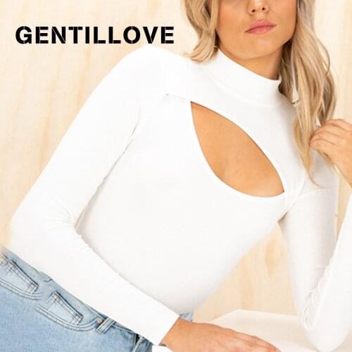 Fashion Sexy Women Bodysuit Jumpsuit Solid Color Long Sleeve Half High Collar Hollow Out Knitted Slim Streetwear New Style