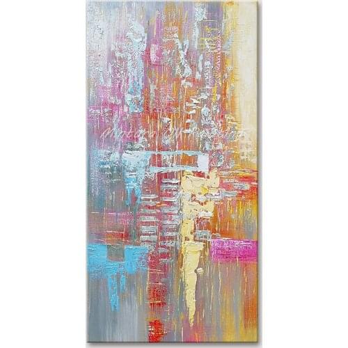 Mintura Wall Pictures for Living Room Abstract Color Knife Painting Wall Art Hand Painted Acrylic Canvas Oil Paintings No Framed