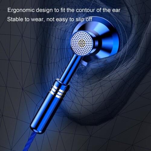 BLUELANS 2021 New Wired Earbuds Ergonomic Heavy Bass In-ear 1.2m Metal 3.5mm Wire Control Earphones for Music Sports Call