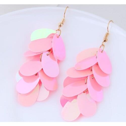 Summer New Sequined Earrings, Letters Flowing Sumerian Scales Earrings, Medium And Long Pearl Wholesale